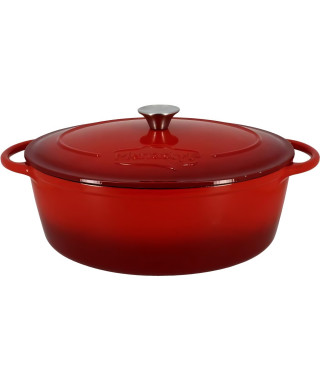 Cocotte - MENASTYL - 6020103 - Ovale - En fonte acier émaillé - Rouge - 9 litres