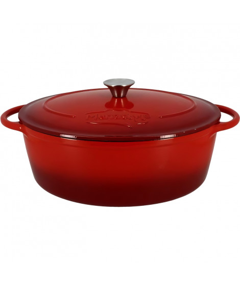 Cocotte - MENASTYL - 6020103 - Ovale - En fonte acier émaillé - Rouge - 9 litres