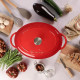 Cocotte - MENASTYL - 6020103 - Ovale - En fonte acier émaillé - Rouge - 9 litres