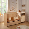 Lit combiné - 120 x 60 cm - Evolutif en 90 x 190 cm - CHARLIE - SAUTHON - Creme