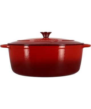 Cocotte - MENASTYL - 6020105 - Ronde - En fonte acier émaillé - Rouge - 7 litres