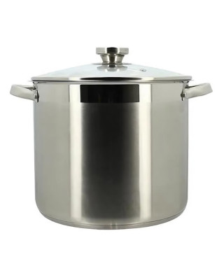 Marmite avec couvercle - MENASTYL - 4615455 - En acier inoxydable - 9 litres - Tous feux dont induction
