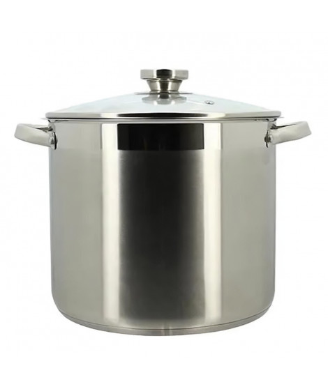 Marmite avec couvercle - MENASTYL - 4615455 - En acier inoxydable - 9 litres - Tous feux dont induction