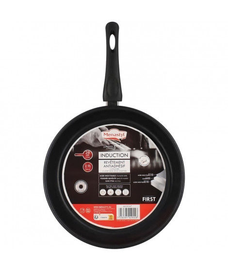 Poele - MENASTYL - 6020247 - En acier inoxydable - 28 cm - Tous feux dont induction