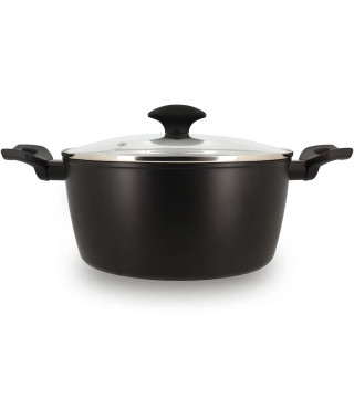 Faitout - MENASTYL - 6020647 - En alumimium forgé - 24 cm - Noir - Tous feux dont induction