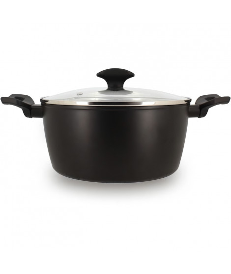 Faitout - MENASTYL - 6020647 - En alumimium forgé - 24 cm - Noir - Tous feux dont induction