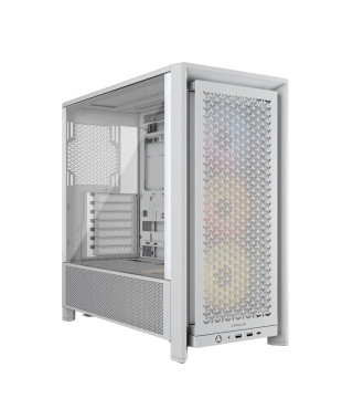 Boîtier PC - CORSAIR - Série FRAME 4000D RS ARGB - Moyen-tour - 3 ventilateurs ARGB - Blanc