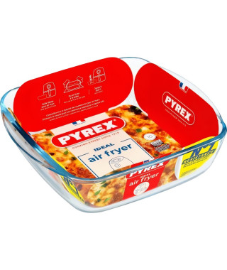 Plat air fryer - PYREX - 1450142 - Carré - En verre borosilicate - 25 x 22 cm