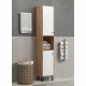 Armoire haute avec deux portes - TRENDTEAM - Série Touch - Blanc/Brun - 36 cm de long