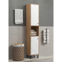 Armoire haute avec deux portes - TRENDTEAM - Série Touch - Blanc/Brun - 36 cm de long