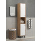 Armoire haute avec deux portes - TRENDTEAM - Série Touch - Blanc/Brun - 36 cm de long