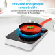 Plaque Induction Posable - MEDION MD18490 - 1 Foyer - 2000W - 60/240°C - 8 Programmes - L 29 x P 36 x H 6 cm - Blanc/Noir