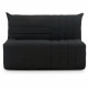 Banquette BZ - 2 places - Tissu Anthracite - 143 x 106 x 92 cm - Matelas BULTEX - BECCI