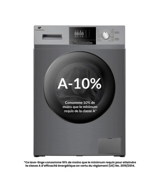 Lave-linge hublot - CONTINENTAL EDISON - CELL8140IS1 - 8kg - Moteur induction - 60 cm - 1400 trs/min - Silver