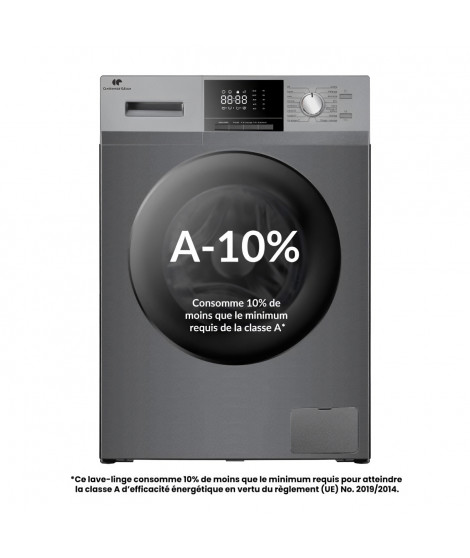 Lave-linge hublot - CONTINENTAL EDISON - CELL8140IS1 - 8kg - Moteur induction - 60 cm - 1400 trs/min - Silver