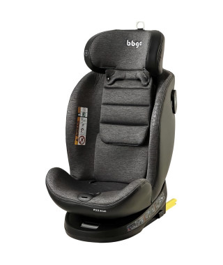Siege-auto pivotant - BBGO - Wondersafe - Naissance a 12 ans - I-SIZE 40-150cm - ISOFIX Top tether - Gris - Fibre bambou Simi…