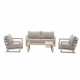 Ensemble de détente de jardin - Structure en aluminium - Tissu - Proloisirs - 4 p. - PERTH set