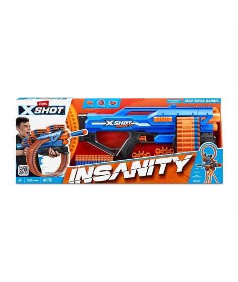 Pistolet - ZURU XSHOT - Mad Mega Barrel - 72 fléchettes