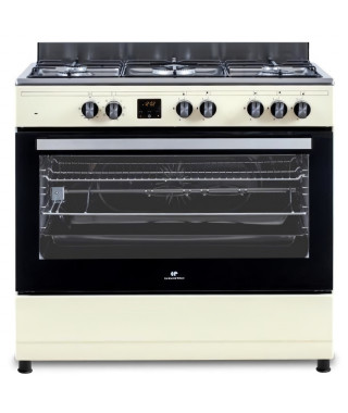 Cuisiniere piano four multifonctions catalyse - CONTINENTAL EDISON - CECP9060CD - 95 L - L90 x H85 cm - Creme / Inox
