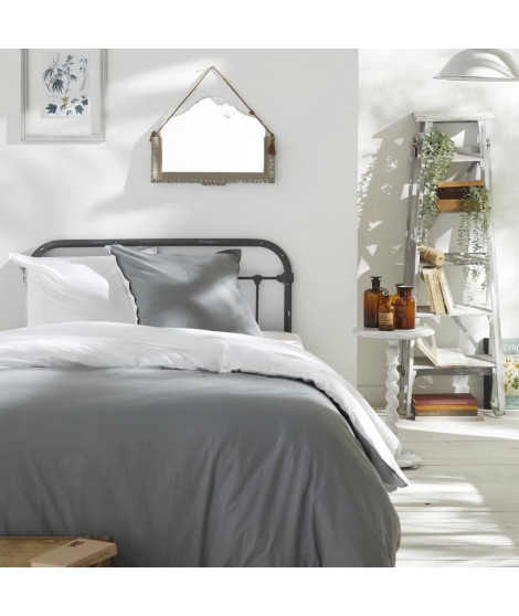 Housse de couette - TODAY - CHARME - Coton 57 fils - Gris clair x Dune Constance - 260 x 240 cm