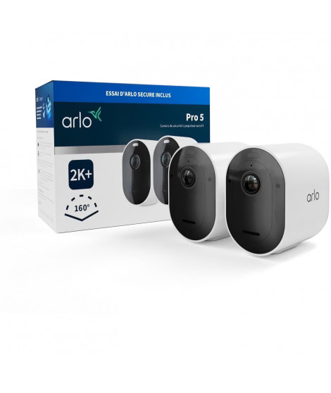 Pack 2 Cameras - ARLO - Pro 5 - Extérieur - Batterie - Vision nocturne