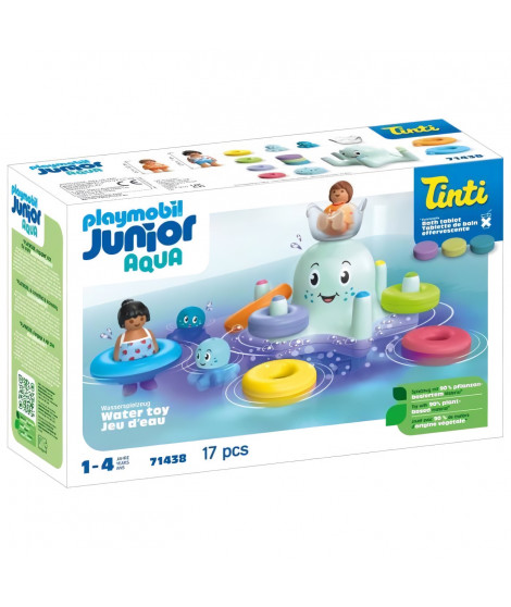 PLAYMOBIL Junior 71438 Manege pieuvre géante, Jouet pour le bain, Junior AQUA Tinti, 17 pieces, Des 12 mois