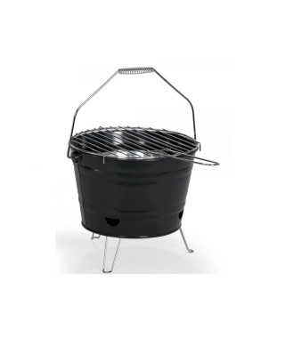 Barbecue a charbon portable - LIVOO - DOC327N - Inox - Surface de cuisson ø27 cm - Hauteur 24 cm