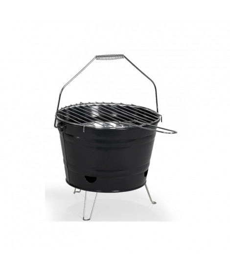 Barbecue a charbon portable - LIVOO - DOC327N - Inox - Surface de cuisson ø27 cm - Hauteur 24 cm