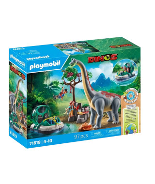 PLAYMOBIL 71819 Brachiosaure, explorateurs, aéroglisseur
