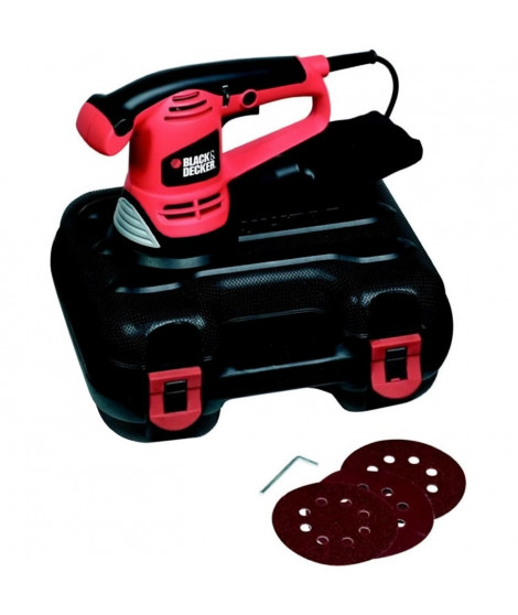 Ponceuse Excentrique Filaire 480W BLACK+DECKER (Livrée avec Coffret + 3 Abrasifs) - KA191EK-QS