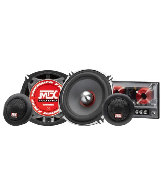 MTX TX650S Haut-parleurs voiture Kit 13cm 2 voies 80W RMS 4O Châssis alu Tweeters néodyme dôme soie Membrane pulpe célulose