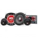 MTX TX650S Haut-parleurs voiture Kit 13cm 2 voies 80W RMS 4O Châssis alu Tweeters néodyme dôme soie Membrane pulpe célulose