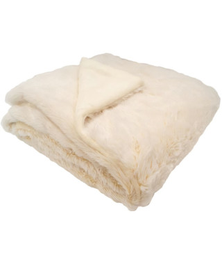 Couverture doublée - DOMIVA - Ultra douce et chaude - 75 x 100 cm - Creme