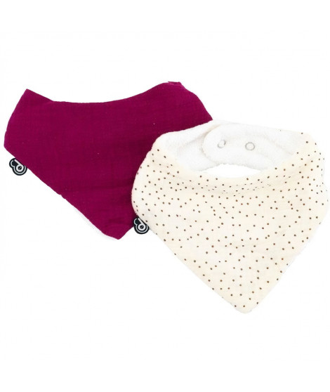 Lot x2 bavoirs bandana - DOMIVA - TU - Mousseline - Grenadine pois