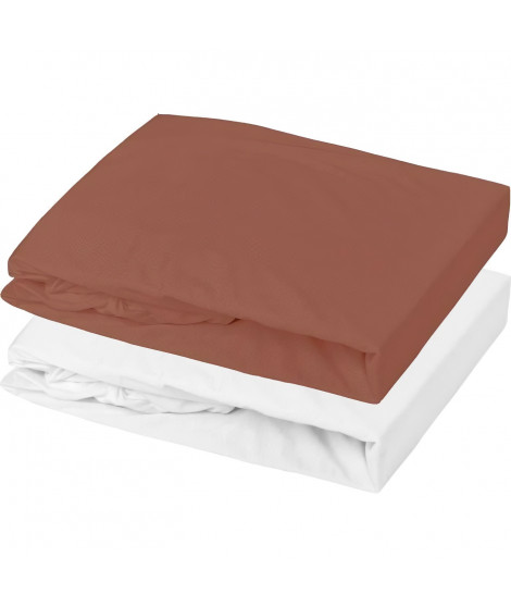 Lot 1 alese + 1 drap housse - P'TIT DODO - 70 x 140 cm - Blanc / Tomette