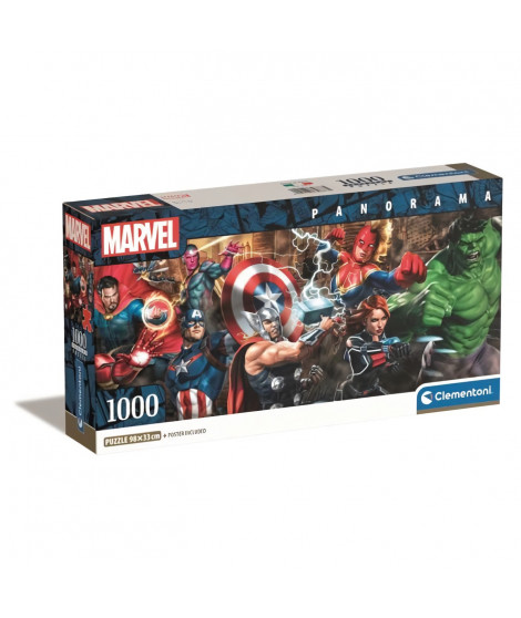 CLEMENTONI - Compact 1000 pieces Panorama - Marvel, The Avengers