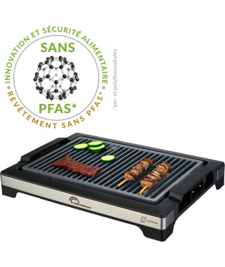 Barbecue électrique LITTLE BALANCE - Easy Nopifas - Surface de cuisson 38 x 25 cm - Revetement microcéramique sans PFAS - 2000W