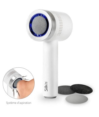 Râpe électrique anti-callosités Silk'n Vacupedi avec aspiration intégrée et 2 râpes incluses