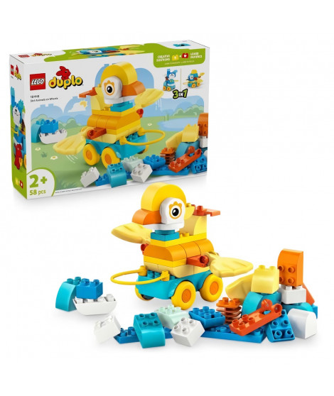 LEGO DUPLO Ma Ville 10448 Animaux Sur Roues 3-En-1 - Jeu De Construction Des 2 Ans  Chien