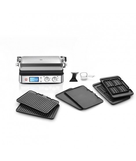 Grill multifonctions - BRAUN - Multi Pro 9 - 2000 W - 3 positions de chauffe - Noir / Acier