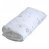 Drap housse imperméable - DOMIVA - 60 x 120 cm - Blanc imprimé étoiles gris