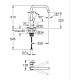 Robinet de cuisine - Mitigeur monocommande évier - Noir mat - Bec haut - Rotation 150° - GROHE Start - 304702430