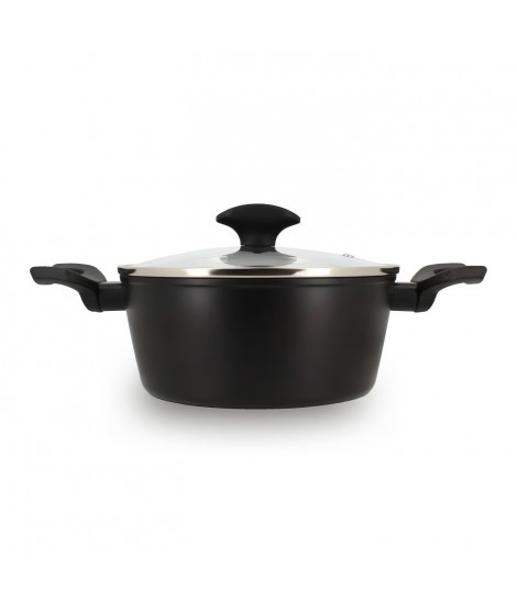 Faitout - MENASTYL - 6020646 - En alumimium forgé - 20 cm - Noir - Tous feux dont induction
