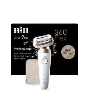 Épilateur - BRAUN - Silk Epil 9-011 3D - Tete flexible - Technologie Wet & Dry - 40 pincettes MicroGrip