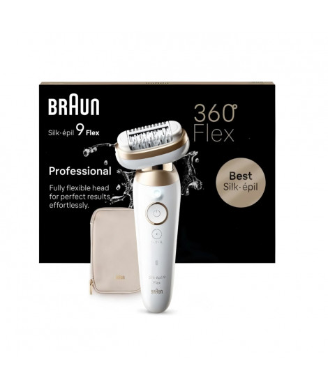 Épilateur - BRAUN - Silk Epil 9-011 3D - Tete flexible - Technologie Wet & Dry - 40 pincettes MicroGrip