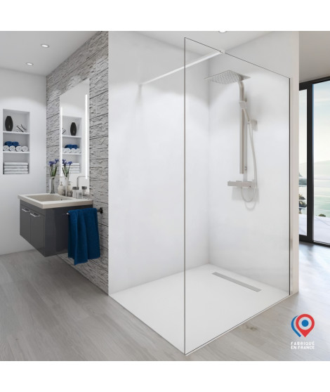 Paroi de douche - AURYS - BALEARES - Verre Timesless clair 6 mm - L.198 x l.100 cm