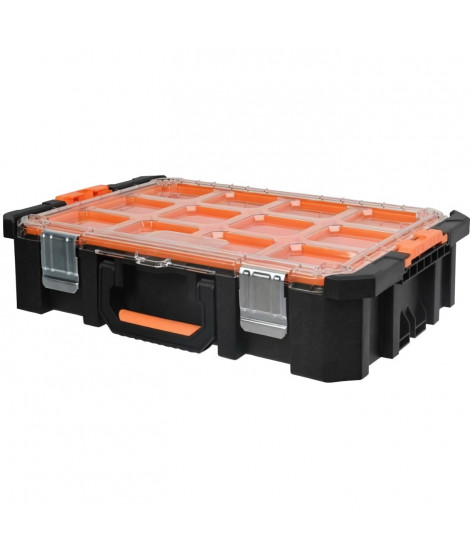 Mallette organiseur - TOOD - 12 godets amovibles - Couvercle transparent - 53x37x13 cm