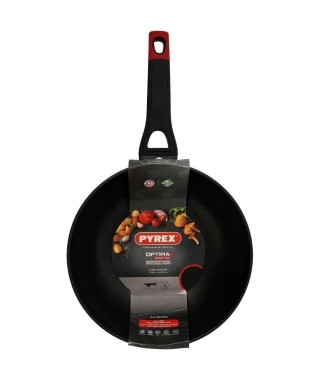 Wok - PYREX - 1455021 - En aluminium forgé - Antiadhésif - 28 cm - Sans PFAS