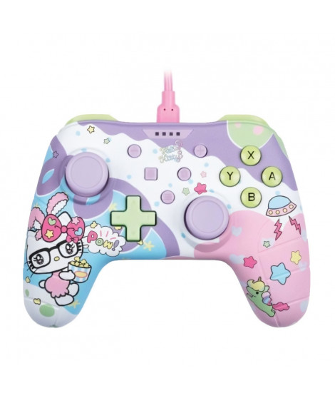 Manette filaire - KONIX - Hello Kitty - Nintendo Switch, Switch OLED et PC - Fonction vibration - Câble 3 m - Violet et rose