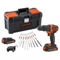 Perceuse-visseuse Black + Decker BDCHD18C2TA-QW a percussion 18V (2 batteries)